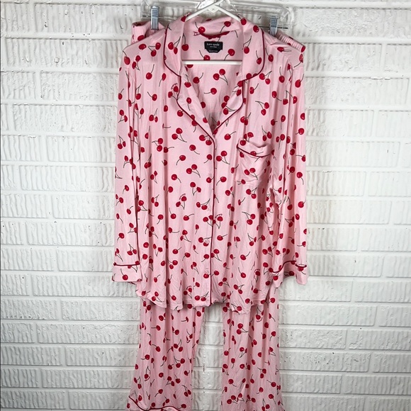 kate spade Other - kate spade Pink and Red Cherry Print Pajama Set